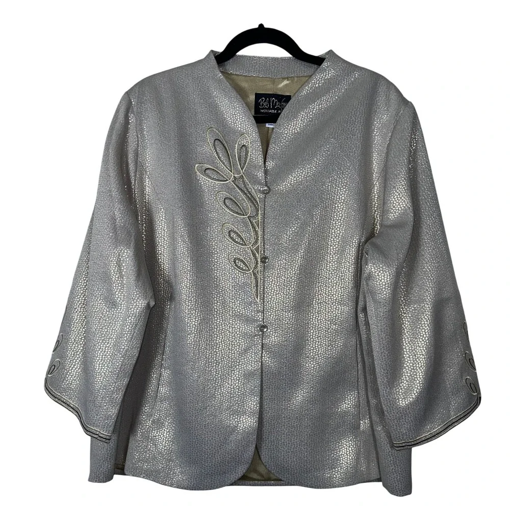 Bob Mackie Wearable Art Metallic Gold Embroidered Evening Jacket 1X Formal Luxe‎